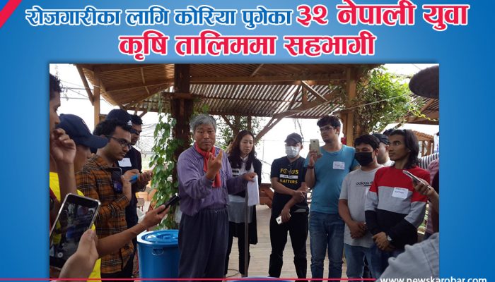 रोजगारीका लागि कोरिया पुगेका ३२ नेपाली युवा कृषि तालिम लिँदै