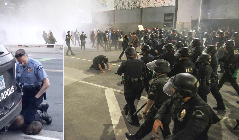 प्रहरीले घाँटी थिचेका अश्वेत युवकको मृत्युपछि अमेरिकामा हिंसा भड्कियो, सैन्य प्रहरी तैनाथ