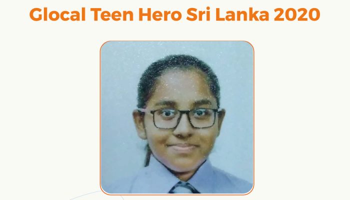 Menuri awarded as the First Glocal Teen Hero, Sri Lanka, 2020